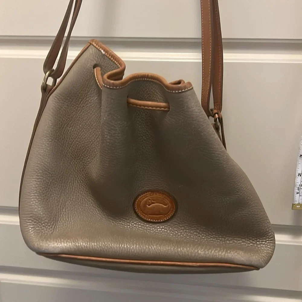 Vintage 1970's Dooney & Bourke Brown Leather AWL Bucket Bag All Weather Leather